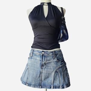 No Boundaries Blue Denim Skirt with Contrast Stitching - Juniors 13